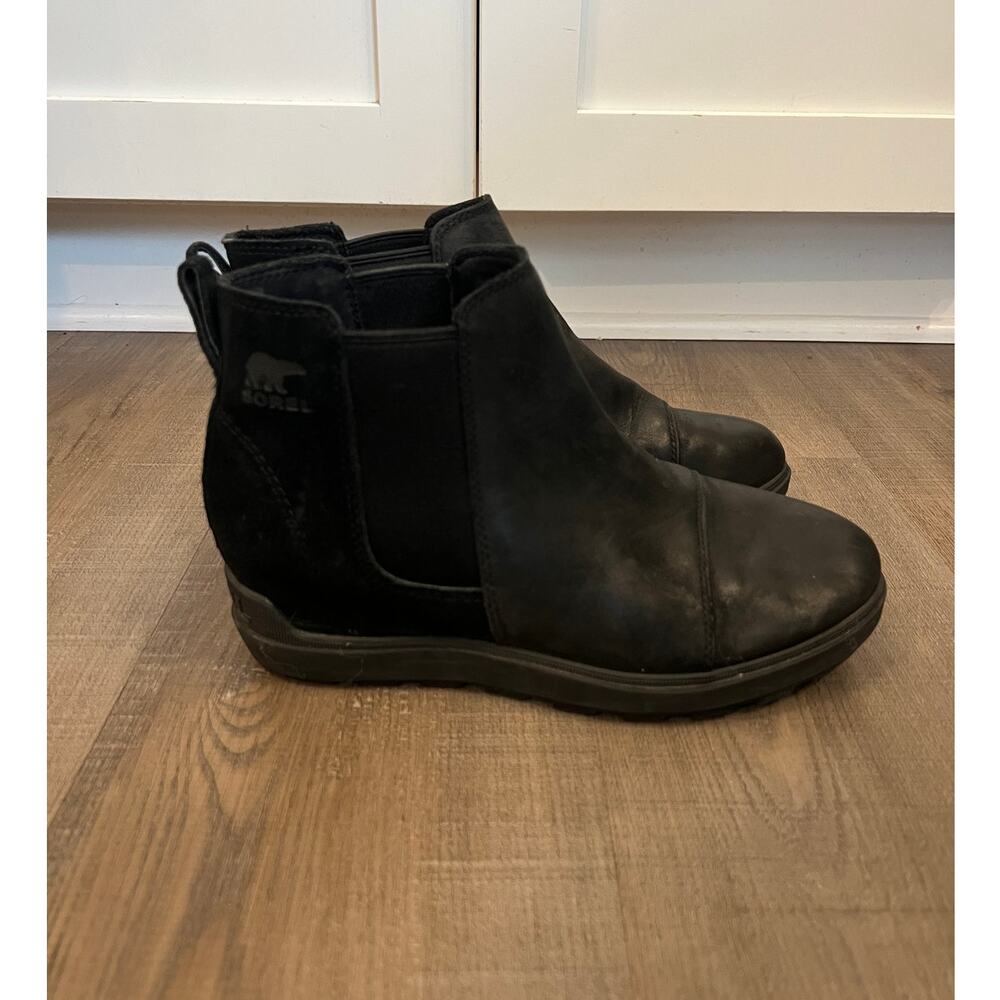 Sorel Women's Evie II Chelsea Ankle Boots Black Leather Booties